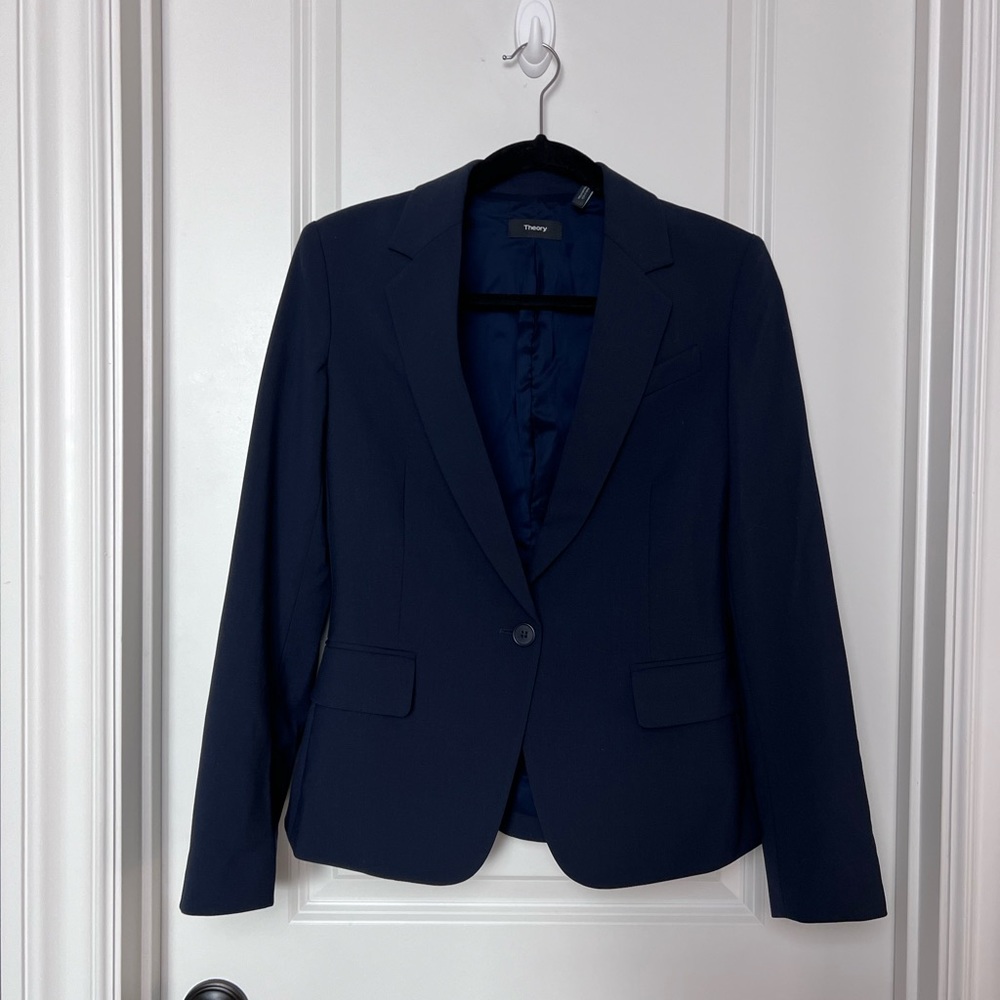 Theory Navy Wool Blazer
